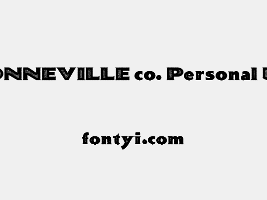 BONNEVILLE co. Personal Use