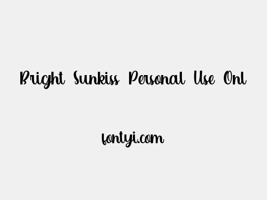 Bright Sunkiss Personal Use Onl