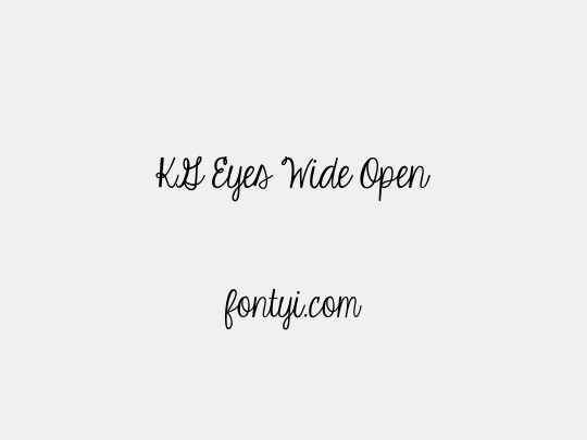 KG Eyes Wide Open