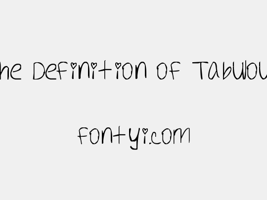 The Definition of Tabulous