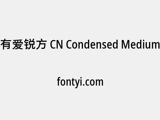 有爱锐方 CN Condensed Medium