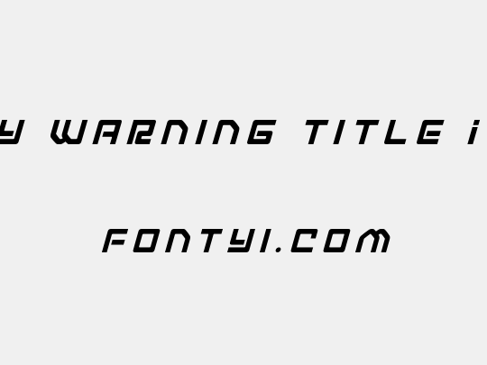 Early Warning Title Italic