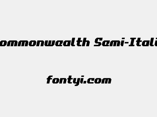 Commonwealth Semi-Italic