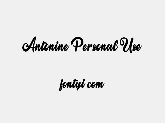 Antonine Personal Use