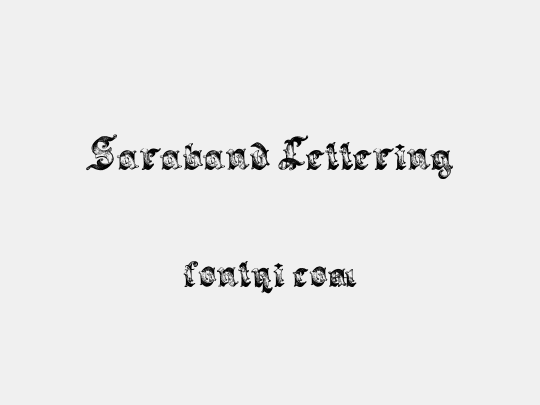 Saraband Lettering