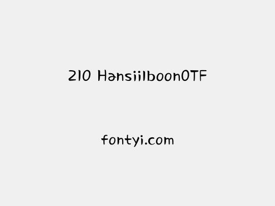 210 HansiilboonOTF