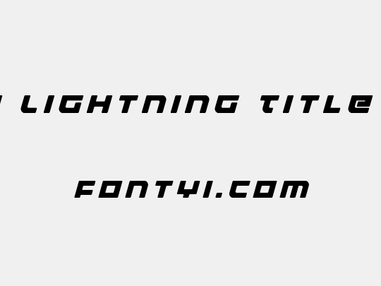 Armed Lightning Title Italic
