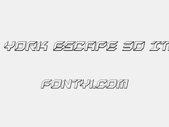 New York Escape 3D Italic