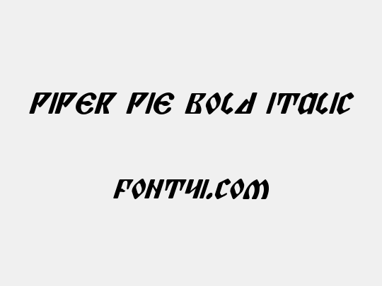 Piper Pie Bold Italic