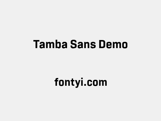 Tamba Sans Demo