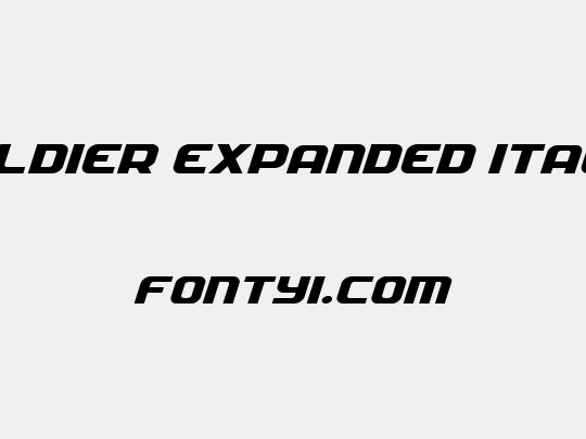 Soldier Expanded Italic