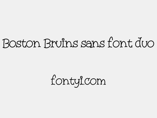 Boston Bruins sans font duo