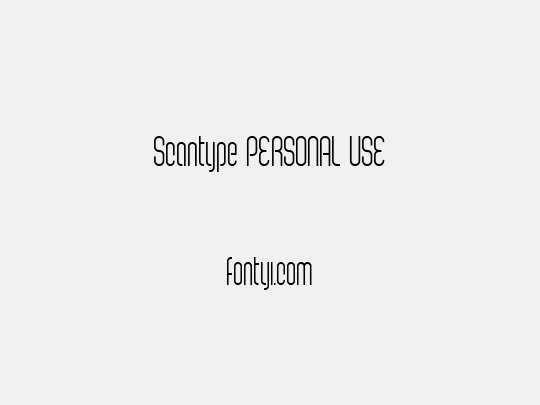 Scantype PERSONAL USE