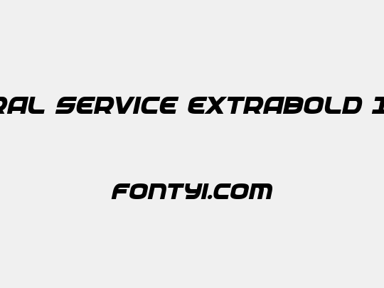 Federal Service ExtraBold Italic
