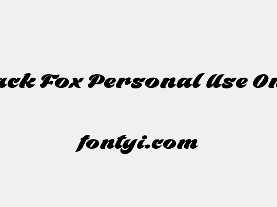 Black Fox Personal Use Only