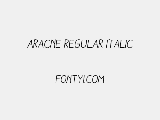 Aracne Regular Italic