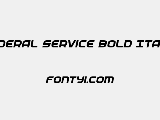 Federal Service Bold Italic