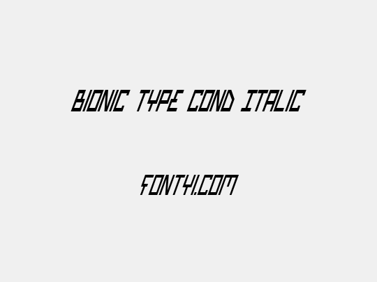 Bionic Type Cond Italic
