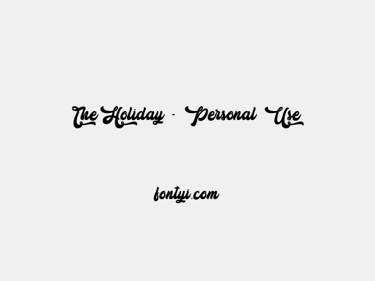 The Holiday - Personal Use