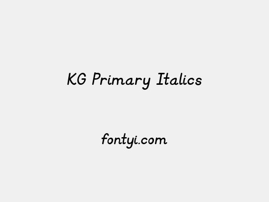 KG Primary Italics