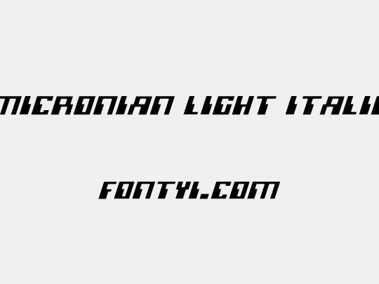 Micronian Light Italic