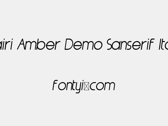 Nairi Amber Demo Sanserif Italic