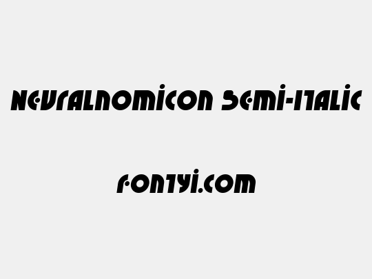 Neuralnomicon Semi-Italic