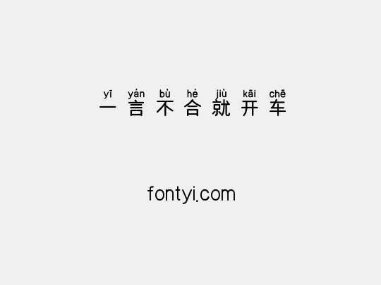 一言不合就开车