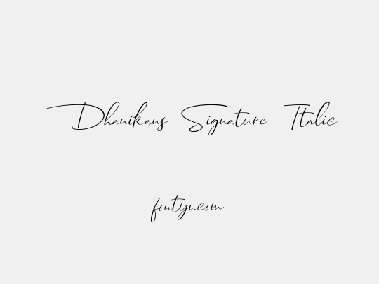 Dhanikans Signature Italic
