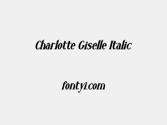 Charlotte Giselle Italic
