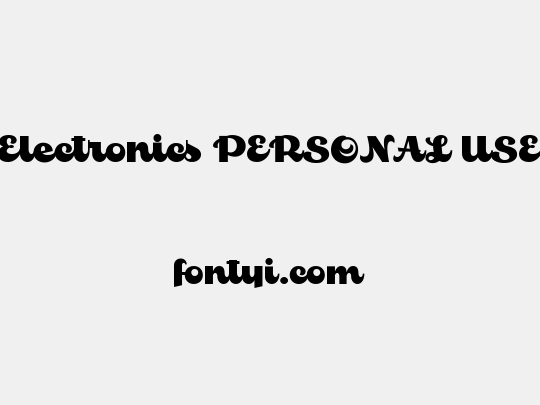 Electronics PERSONAL USE