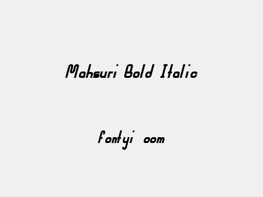 Mahsuri Bold Italic