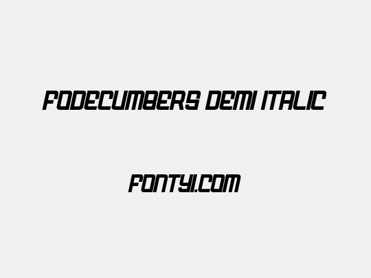 FODECUMBERS DEMI ITALIC