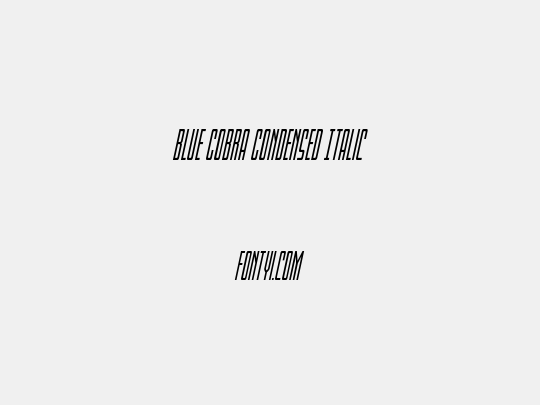 Blue Cobra Condensed Italic