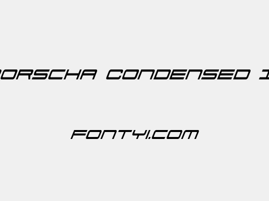 911 Porscha Condensed Italic