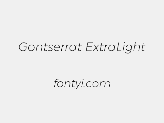 Gontserrat ExtraLight