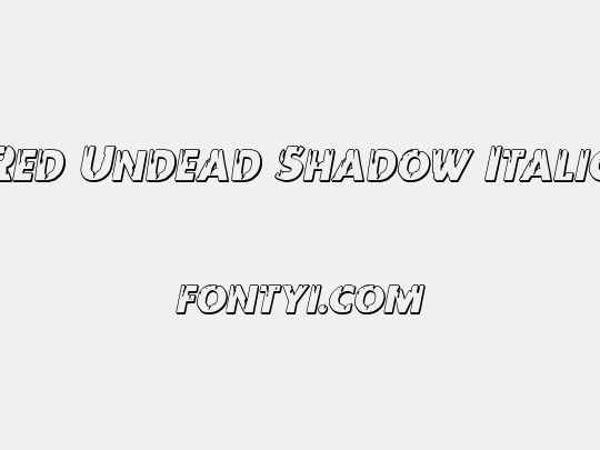 Red Undead Shadow Italic