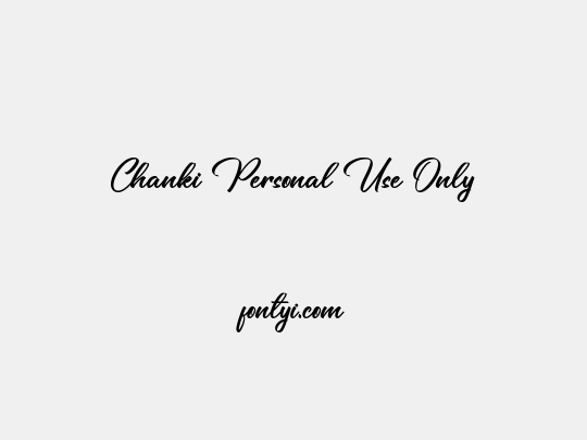 Chanki Personal Use Only
