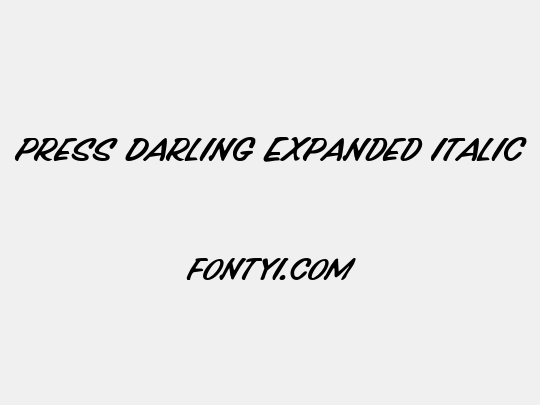 Press Darling Expanded Italic