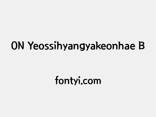 ON Yeossihyangyakeonhae B