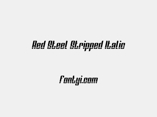 Red Steel Stripped Italic