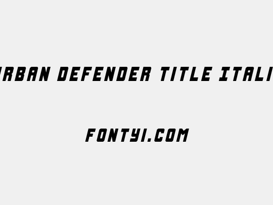 Urban Defender Title Italic