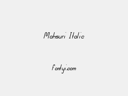 Mahsuri Italic
