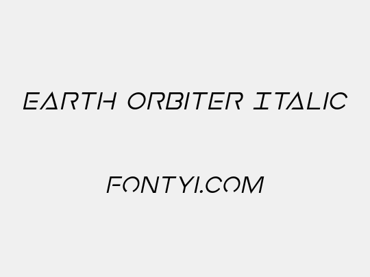 Earth Orbiter Italic