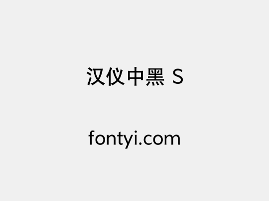 汉仪中黑 S