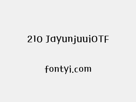 210 JayunjuuiOTF