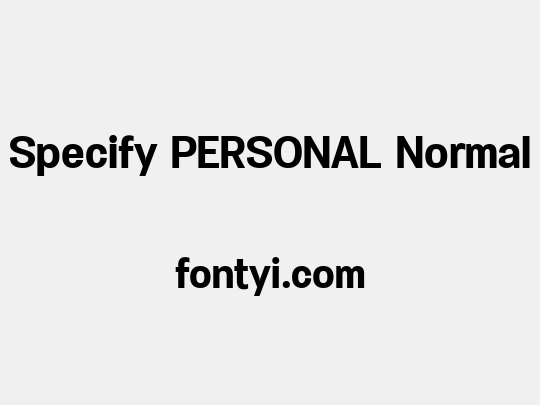 Specify PERSONAL Normal