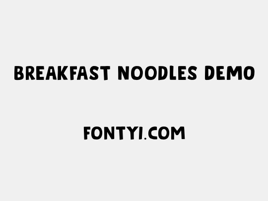 Breakfast Noodles DEMO