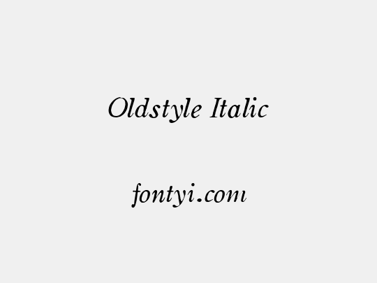 Oldstyle Italic