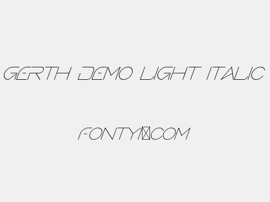 Gerth Demo Light Italic
